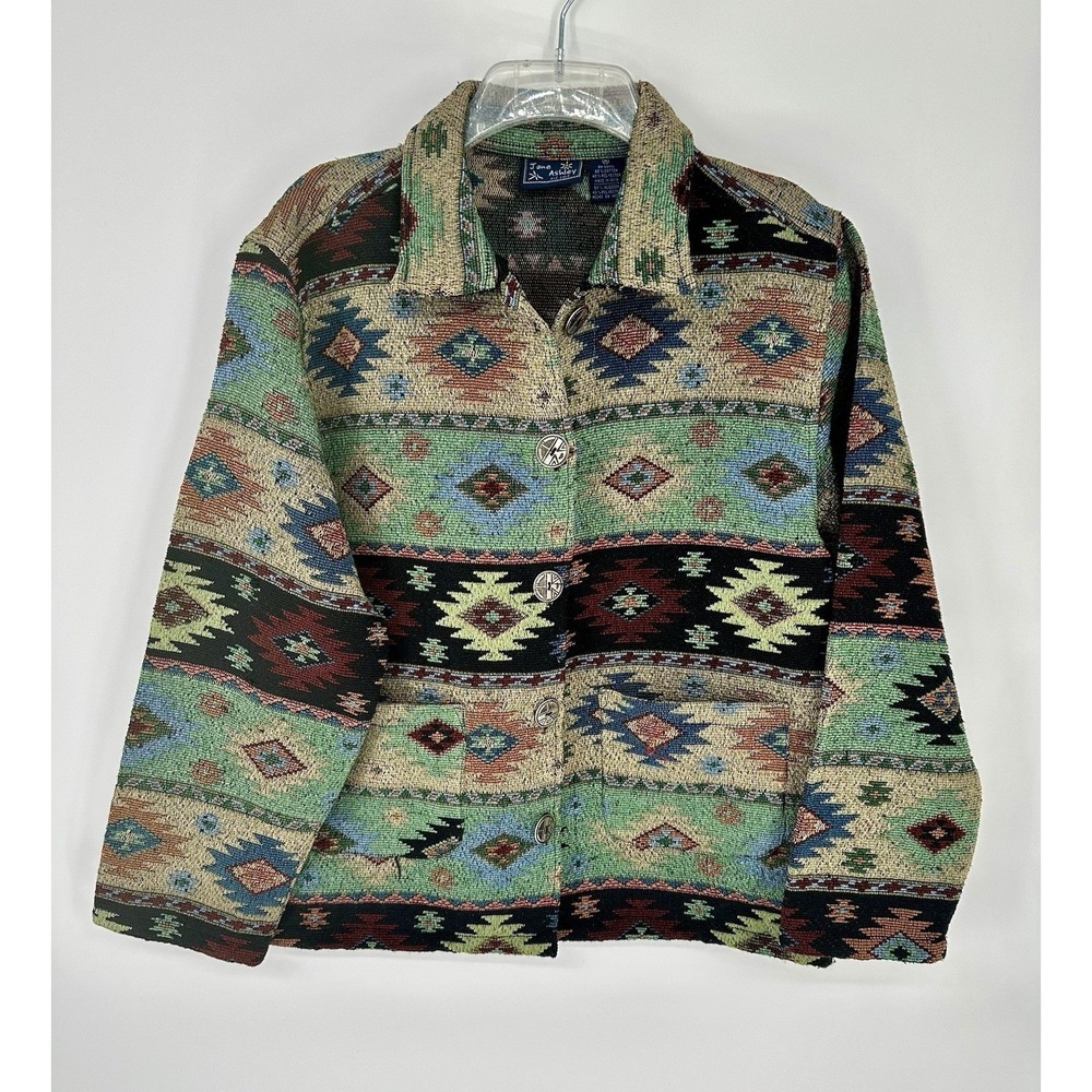 Wool Aztec Blanket Coat Women Rare Multi Color M SW NATIVE PENDLETON WOOLRICH - Picture 3 of 6